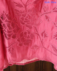 Mul Cotton Unstitched Suit Set with Laser Cut Embroidery & Crochet Lace Dupatta