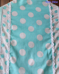 Pure Cotton Polka Printed Unstitched Suit with Mul Cotton Dupatta & Crochet Lacing