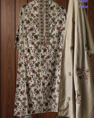 Cotton Digital Printed Unstitched Suit Set with Embroidery & Sequin Work Dupatta