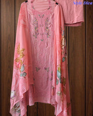 Premium Twill Burberry Unstitched Suit with Laser Cut Embroidery and Silk Digital Print Dupatta