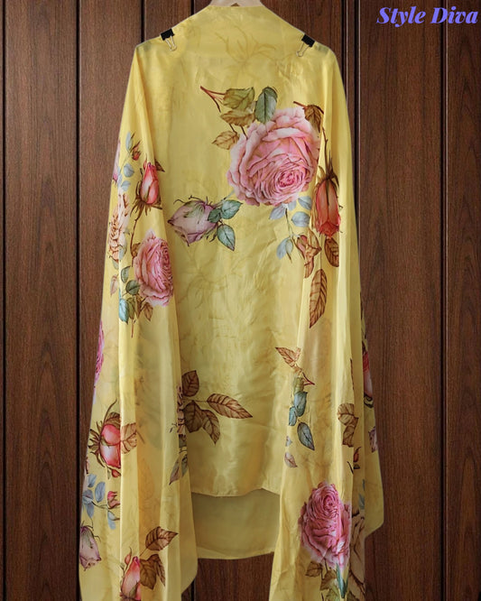 Premium Twill Burberry Unstitched Suit with Laser Cut Embroidery and Silk Digital Print Dupatta