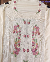 Premium Twill Burberry Unstitched Suit with Laser Cut Embroidery and Silk Digital Print Dupatta