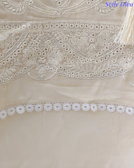 Premium Twill Burberry Unstitched Suit with Laser Cut Embroidery and Silk Digital Print Dupatta