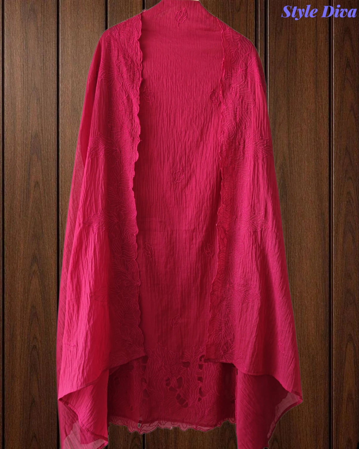 Premium Mul Cotton Unstitched Suit with Laser Cut Embroidery and Embroidered Dupatta