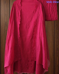 Premium Mul Cotton Unstitched Suit with Laser Cut Embroidery and Embroidered Dupatta