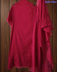 Premium Mul Cotton Unstitched Suit with Laser Cut Embroidery and Embroidered Dupatta