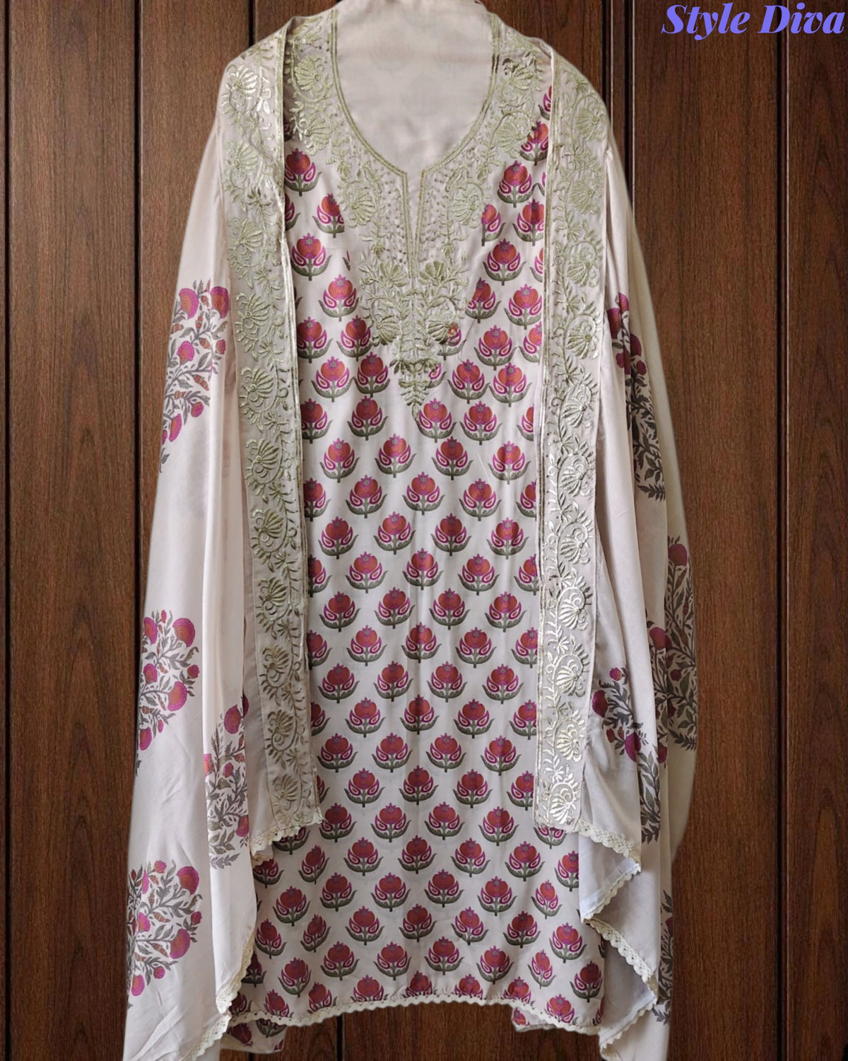 Linen Digital Print Un Stitched Suit with Pita Embroidery Dupatta