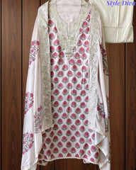 Linen Digital Print Un Stitched Suit with Pita Embroidery Dupatta