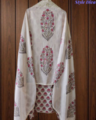 Linen Digital Print Un Stitched Suit with Pita Embroidery Dupatta