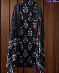 Pure Cotton Printed Unstitched Suit Set with Mirror Highlights & Embroidered Dupatta