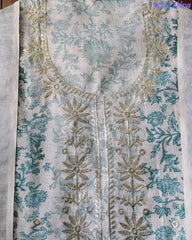 Linen Digital Printed Unstitched Suit with Pita Embroidery & Matching Dupatta