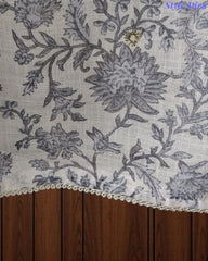 Linen Digital Printed Unstitched Suit with Pita Embroidery & Matching Dupatta