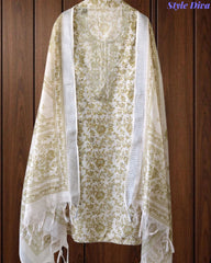 Linen Digital Printed Unstitched Suit with Pita Embroidery & Matching Dupatta