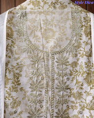 Linen Digital Printed Unstitched Suit with Pita Embroidery & Matching Dupatta