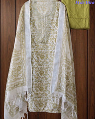 Linen Digital Printed Unstitched Suit with Pita Embroidery & Matching Dupatta