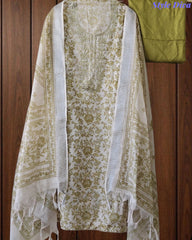 Linen Digital Printed Unstitched Suit with Pita Embroidery & Matching Dupatta