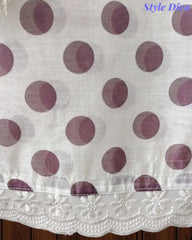 Elegant Cotton Unstitched Linen Polka Printed Suit with Embroidered Detailing