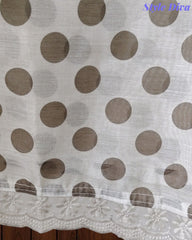 Elegant Cotton Unstitched Linen Polka Printed Suit with Embroidered Detailing