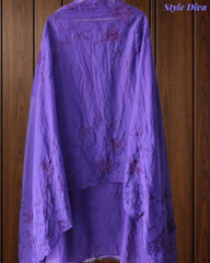 Mul Cotton Unstitched Suit Set with Overall Embroidery & Sequin Highlighting