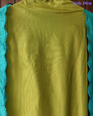 Muslin Ombre Unstitched Suit Set with Laser Cut Work, Embroidery & Applique Dupatta