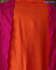 Muslin Ombre Unstitched Suit Set with Laser Cut Work, Embroidery & Applique Dupatta