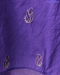 Mul Cotton Unstitched Suit Set with Pita Embroidery & Scalloped Edge Dupatta