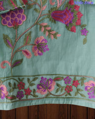 Mul Cotton Unstitched Suit with Kashmiri Embroidery & Kashmiri Embroidered Dupatta