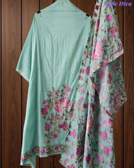 Mul Cotton Unstitched Suit with Kashmiri Embroidery & Kashmiri Embroidered Dupatta