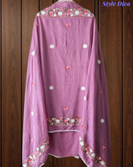 Premium Rayon Unstitched Suit with Overall Kashmiri Embroidery and Crochet Border