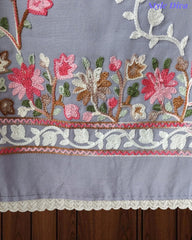 Premium Rayon Unstitched Suit with Overall Kashmiri Embroidery and Crochet Border