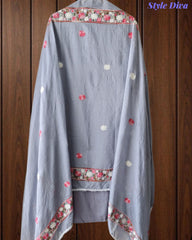 Premium Rayon Unstitched Suit with Overall Kashmiri Embroidery and Crochet Border