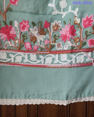 Premium Rayon Unstitched Suit with Overall Kashmiri Embroidery and Crochet Border