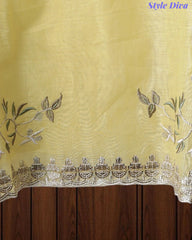 Mul Cotton Pita Work Unstitched Suit With Scalloped and Pita Work Dupatta
