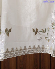 Mul Cotton Pita Work Unstitched Suit With Scalloped and Pita Work Dupatta
