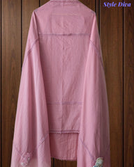 Cotton (Khadi) Pakistani Crochet Lacing Embroidered Unstitched Suit with Designer Dupatta