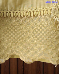 Cotton (Khadi) Pakistani Crochet Lacing Embroidered Unstitched Suit with Designer Dupatta