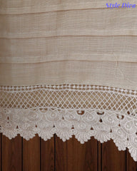 Cotton (Khadi) Pakistani Crochet Lace Semi-Stitched Suit with Dupatta (3 Pc Set)