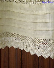 Cotton (Khadi) Pakistani Crochet Lace Semi-Stitched Suit with Dupatta (3 Pc Set) .