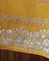 Mul Cotton Unstitched Suit Set with Overall Zari Embroidery