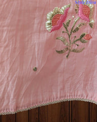 Crush Mul Cotton Block Print Unstitched Suit with Pita Embroidery Detailing