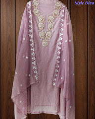 Premium Mul Unstitched Cotton Unstitched Suit with Pearl, Sequin Work & Embroidered Dupatta (Copy)