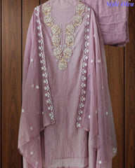 Premium Mul Unstitched Cotton Unstitched Suit with Pearl, Sequin Work & Embroidered Dupatta (Copy)