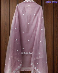 Premium Mul Unstitched Cotton Unstitched Suit with Pearl, Sequin Work & Embroidered Dupatta (Copy)