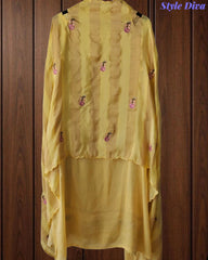 SD1108 - Premium Twill Burberry Unstitched Suit Set with Overall Embroidery & Crochet Lacing