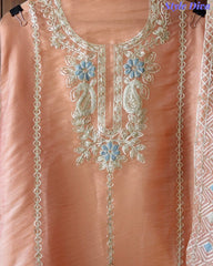 SD1114 - Elegant Shimmer Tissue Unstitched  Suit with Overall Gotta Work, Embroidery & Matching Dupatta