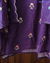 SD1111 - Elegant Crush Mul Cotton Unstitched Suit with Colorful Embroidery on Kurta & Dupatta
