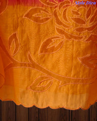 SD1103 - Mul Cotton Ombre Unstitched Suit with Laser Cut Embroidery & Applique Organza Dupatta
