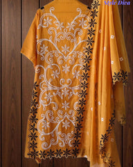 SD1129 - Designer Mul Cotton Unstitched  Suit Set with Laser Cut Work