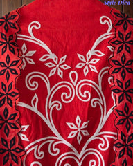 SD1129 - Designer Mul Cotton Unstitched  Suit Set with Laser Cut Work