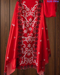SD1129 - Designer Mul Cotton Unstitched  Suit Set with Laser Cut Work